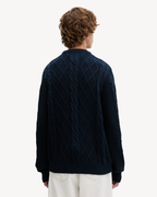 Tommy Jeans - Tjm Reg Classic Flag Cable Sweater - Blu
