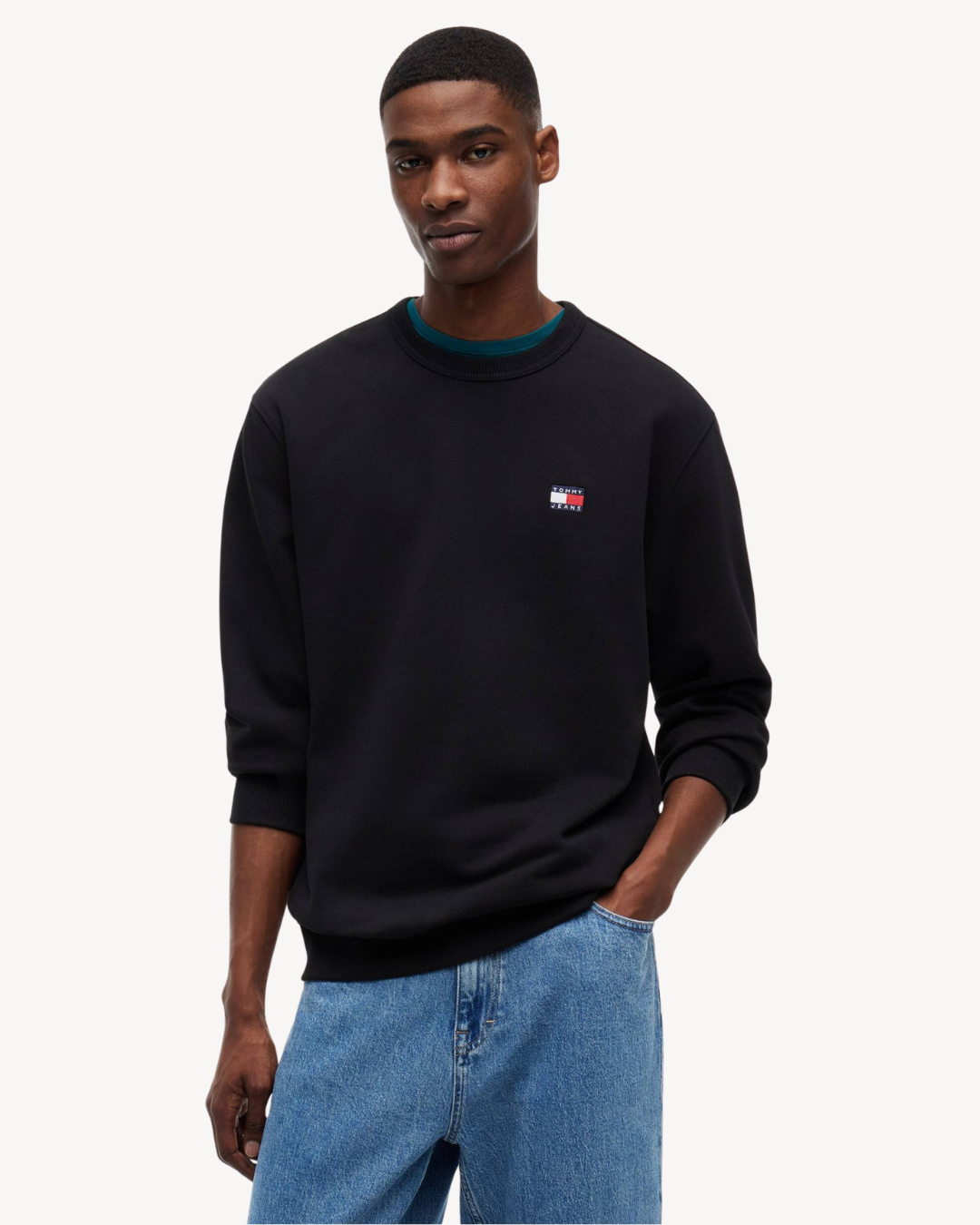 Tommy Jeans - Tjm Reg Badge Crew Ext - Nero