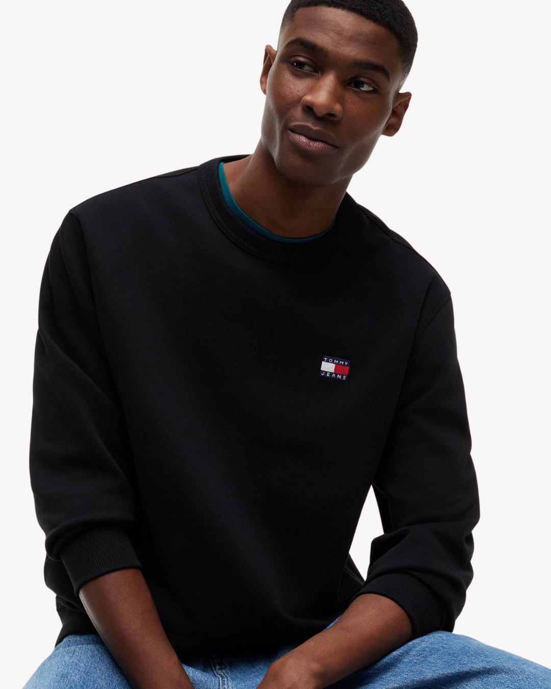 Tommy Jeans - Tjm Reg Badge Crew Ext - Nero