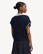 Tommy Jeans - Tjw Tipping V Neck Cable Vest - Blu