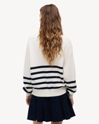 Tommy Jeans - Tjw Stripe Quarter Zip Sweater - Bianco