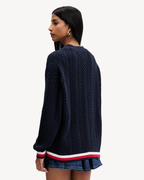 Tommy Jeans - Tjw Rwb Tipping Ovs Cardigan - Blu