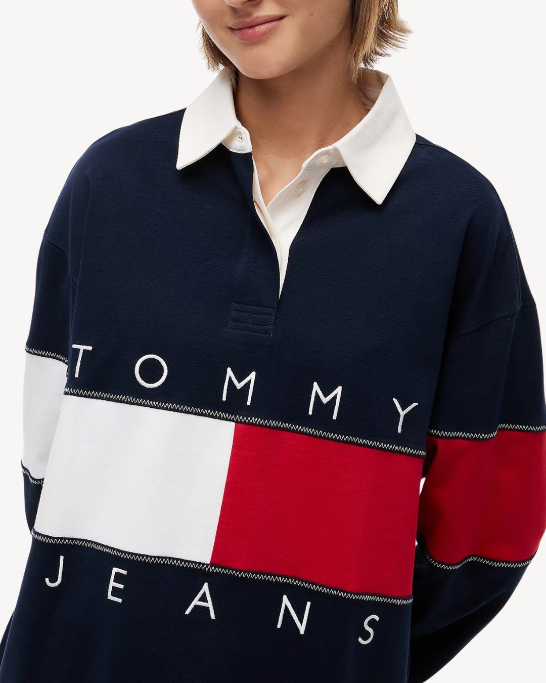 Tommy Jeans - Tjw Ovs Flag Rugby Ext - Blu