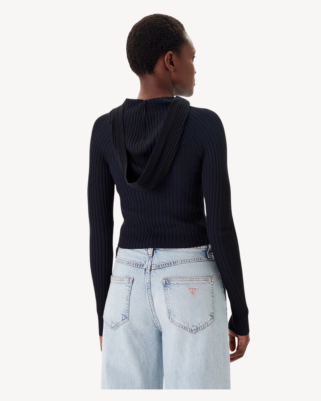 Tommy Jeans - Tjw Hood Zipper Rib Cardigan - Nero
