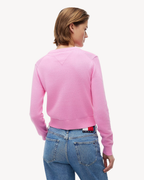 Tommy Jeans - Tjw Flag Crew Neck Sweater Ext - Pink Daisy