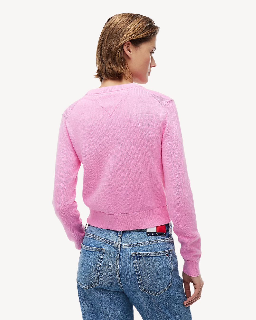 Tommy Jeans - Tjw Flag Crew Neck Sweater Ext - Pink Daisy