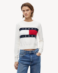 Tommy Jeans - Tjw Flag Crew Neck Sweater Ext - Bianco