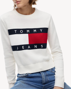Tommy Jeans - Tjw Flag Crew Neck Sweater Ext - Bianco