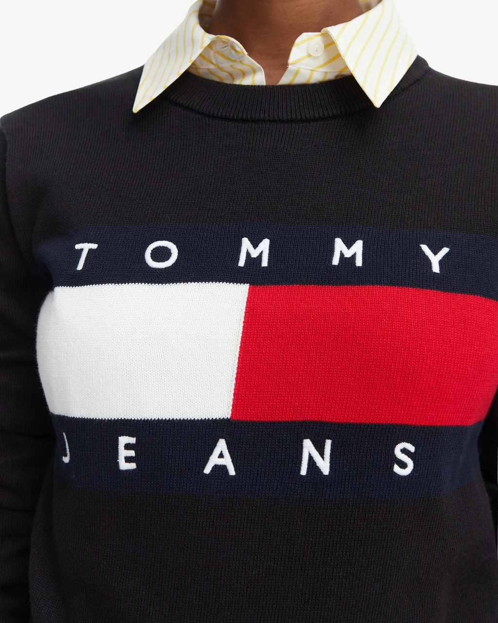 Tommy Jeans - Tjw Flag Crew Neck Sweater Ext - Nero