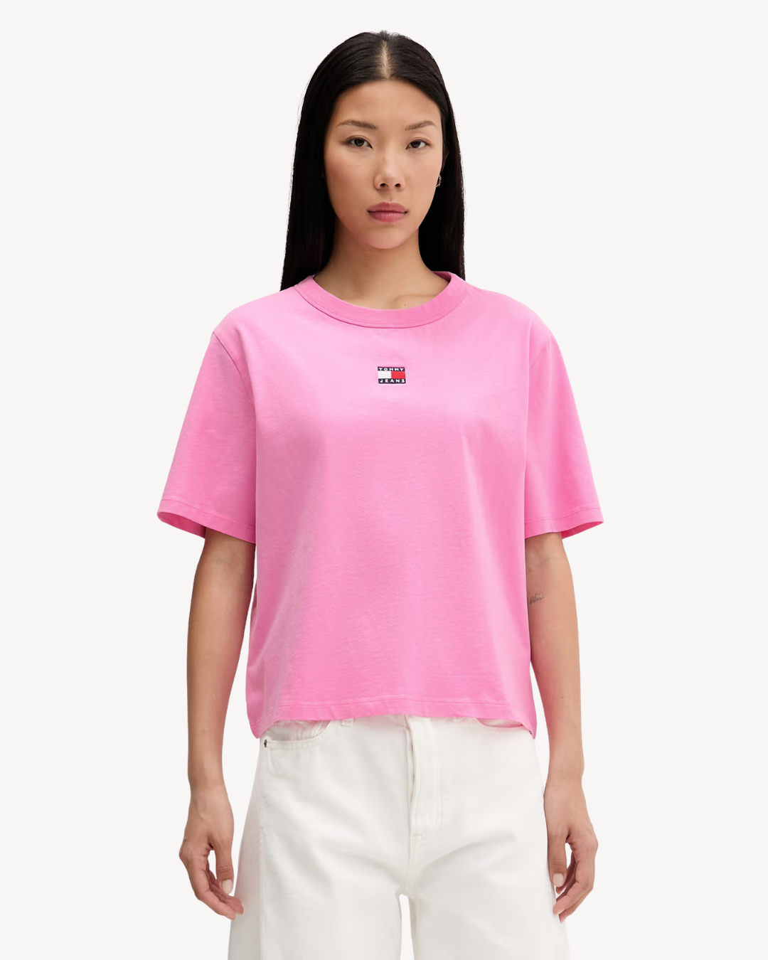 Tommy Jeans - Tjw Boxy Badge Tee Ext - Pink Daisy