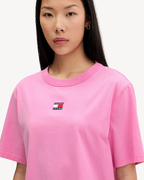 Tommy Jeans - Tjw Boxy Badge Tee Ext - Pink Daisy