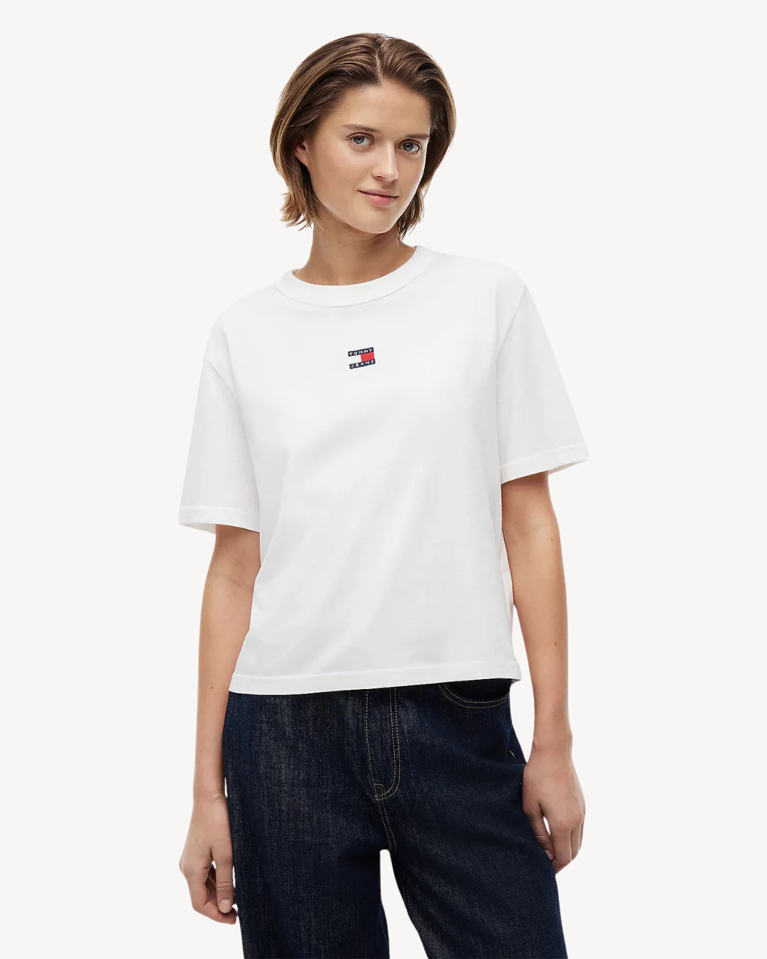 Tommy Jeans - Tjw Boxy Badge Tee Ext - Ecru