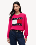 Tommy Jeans - Tjw Flag Sweater Ext - Cerise Pink