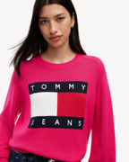 Tommy Jeans - Tjw Flag Sweater Ext - Cerise Pink