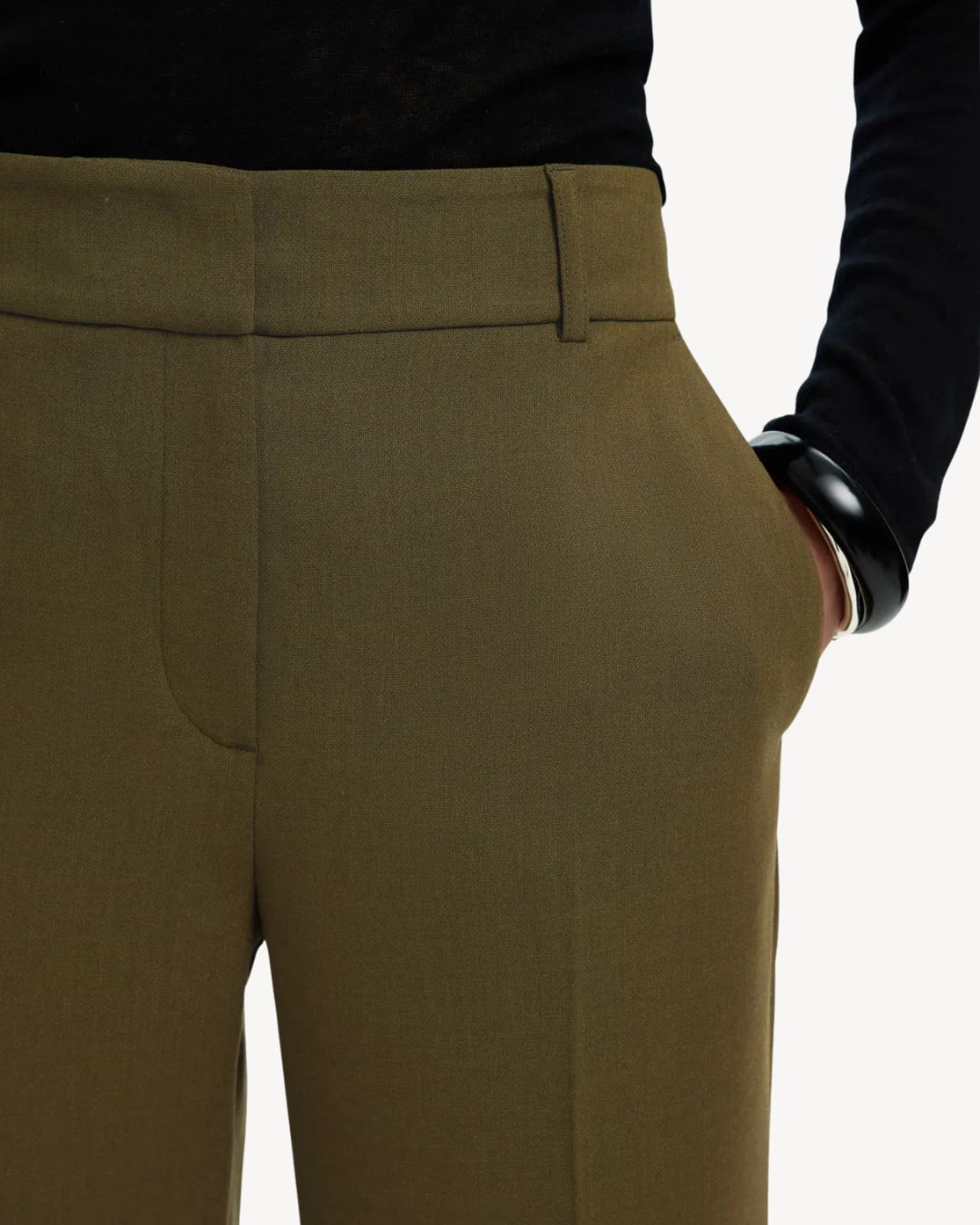 Selected Femme - Slfrita MW Wide Pant Mel Noos - Fir Green