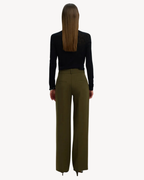 Selected Femme - Slfrita MW Wide Pant Mel Noos - Fir Green