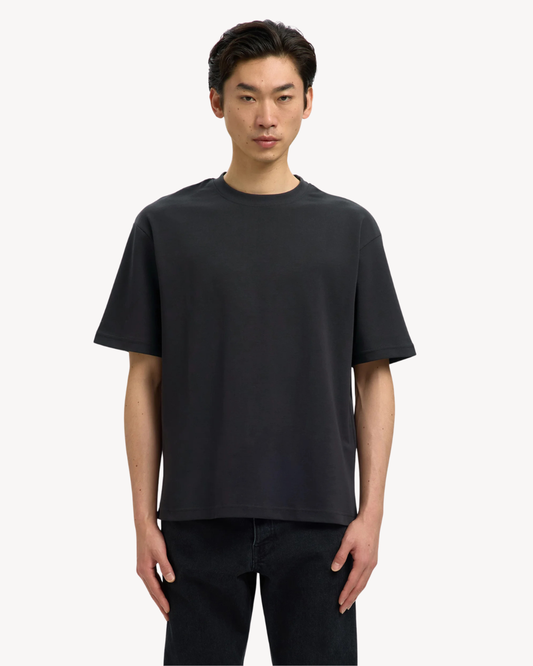 Selected Homme - Slhloose Oscar SS O-Neck Tee Noos - Nero