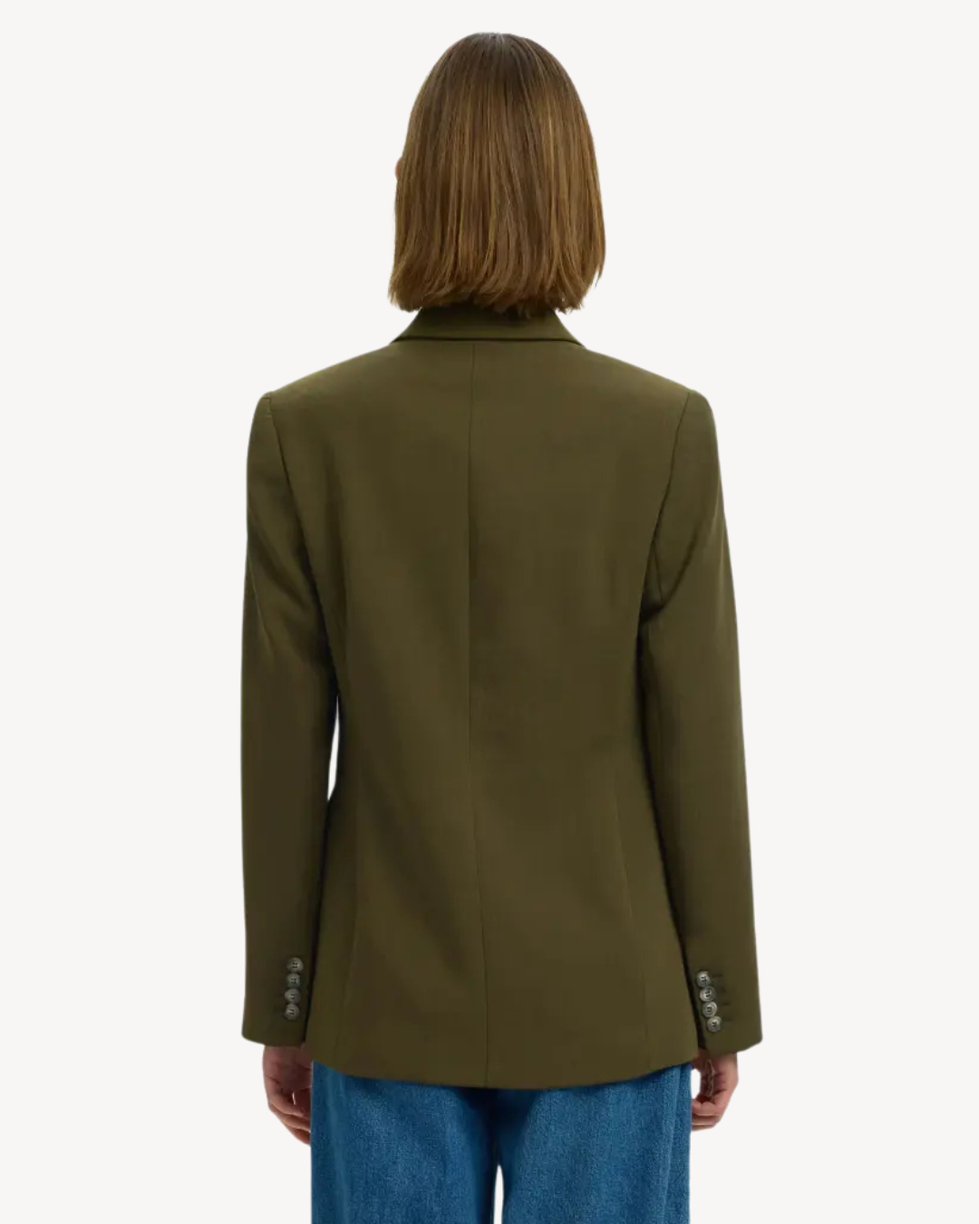Selected Femme - Slfrita LS Classic Blazer Mel Noos - Fir Green