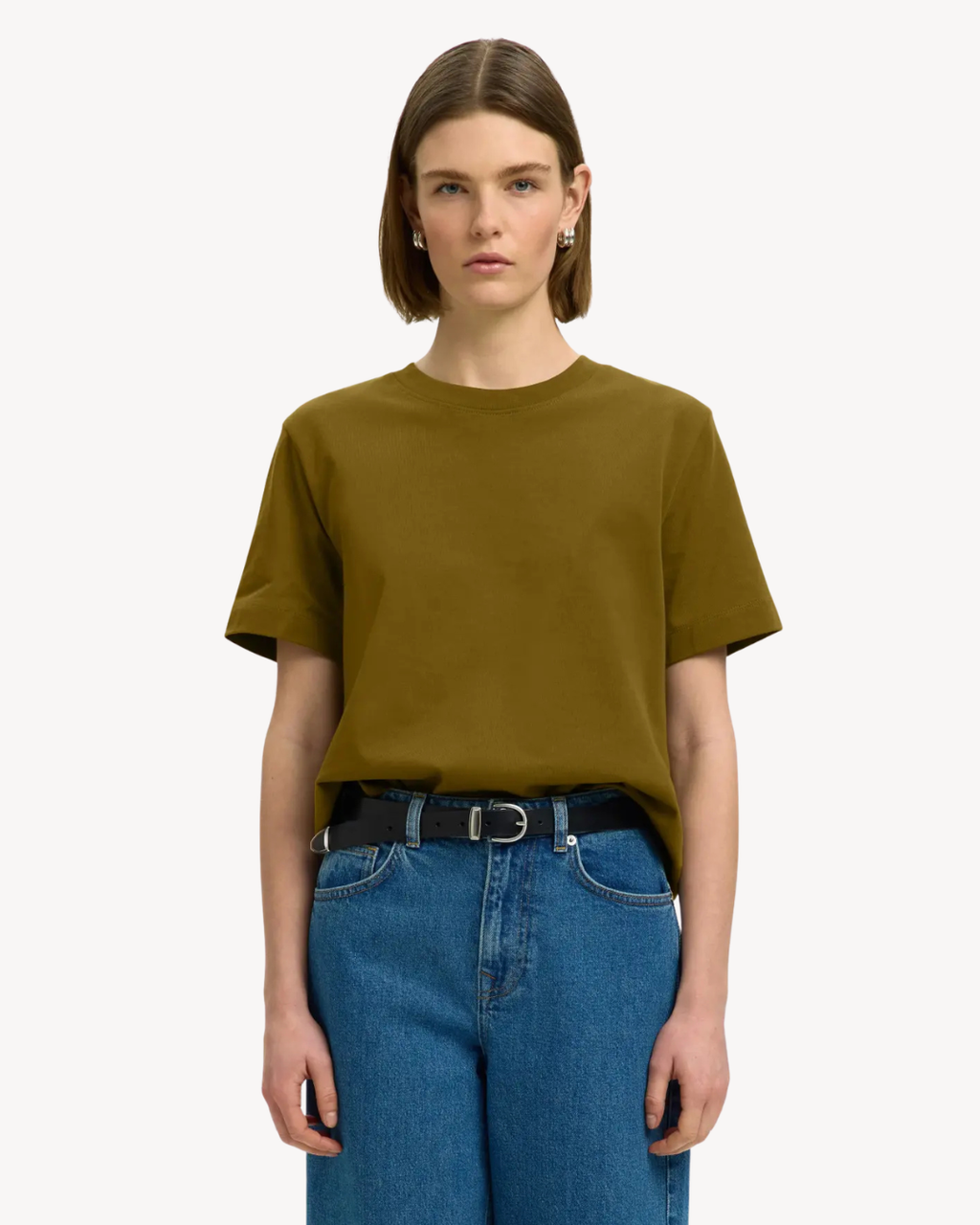 Selected Femme - Slfessential SS Boxy Tee Noos - Fir Green