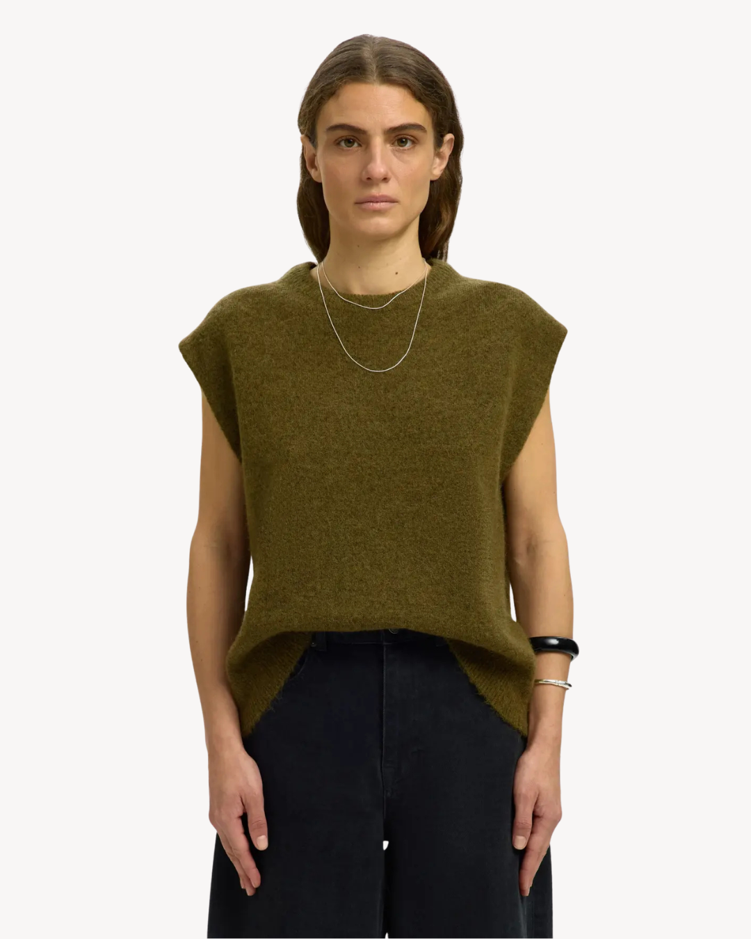 Selected Femme - Slwlulu SL Knit Vest Noos - Fir Green