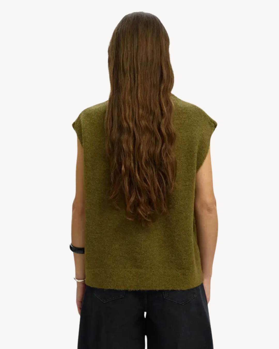 Selected Femme - Slwlulu SL Knit Vest Noos - Fir Green