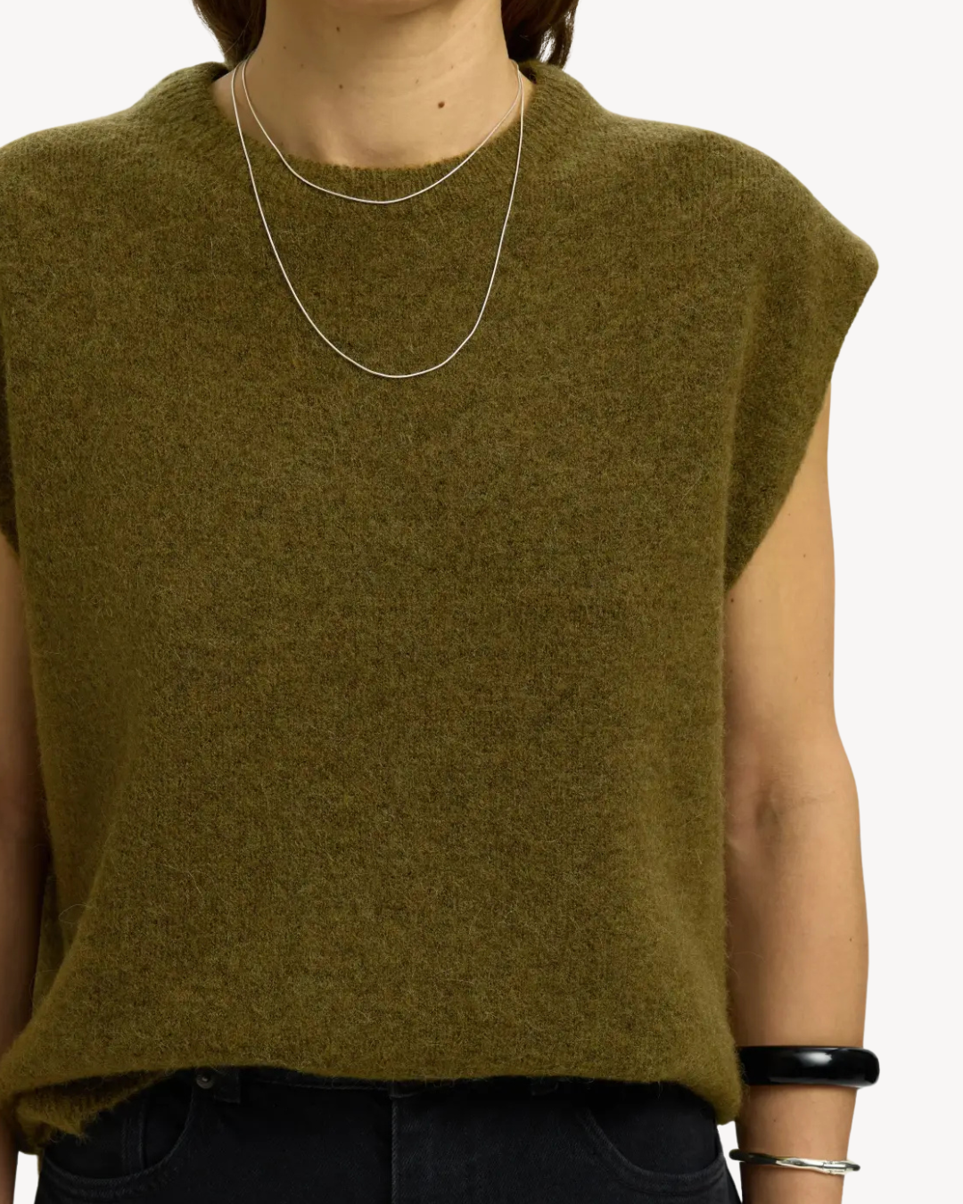 Selected Femme - Slwlulu SL Knit Vest Noos - Fir Green