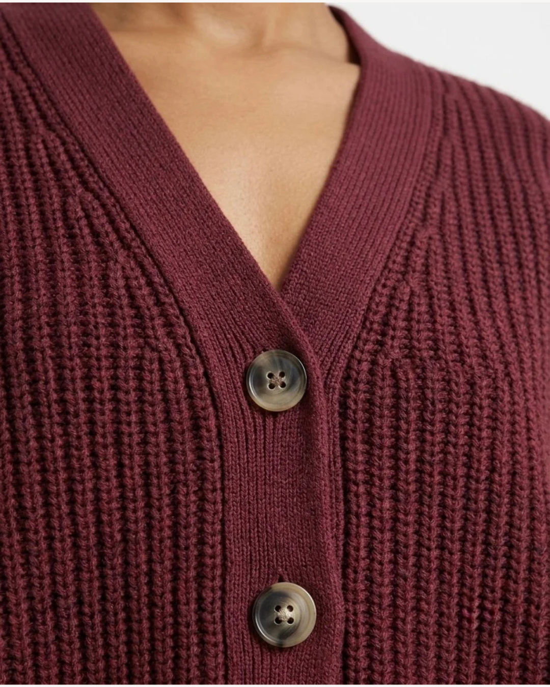 Selected Femme - Slwselma Sus LS Knit V-Cardigan Noos - Tawny Port