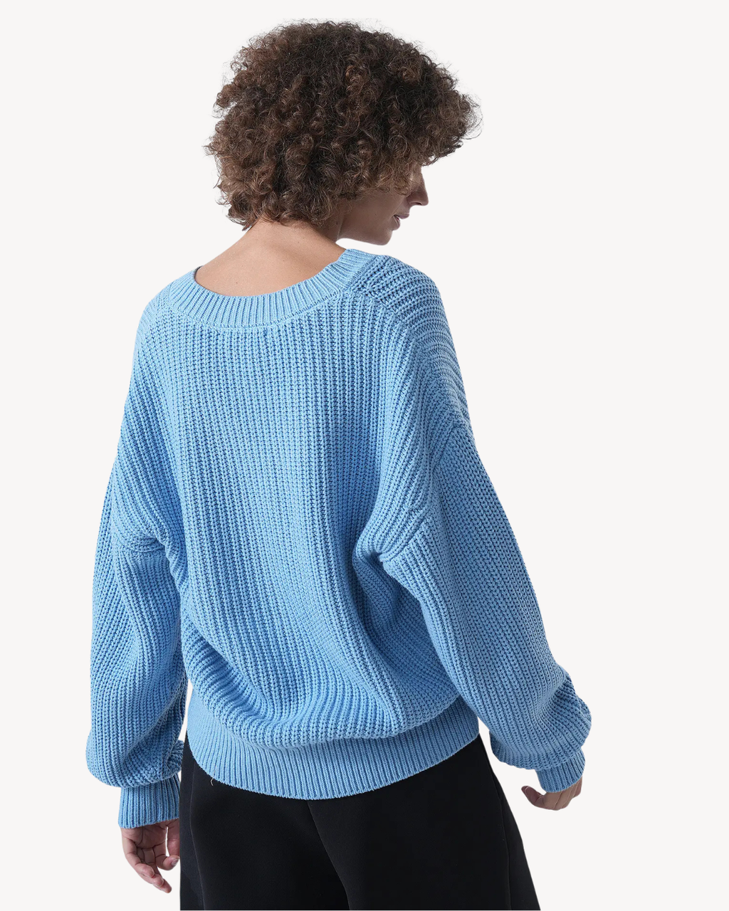 Selected Femme - Slwselma Sus LS Knit V-Neck - Blissful Blue