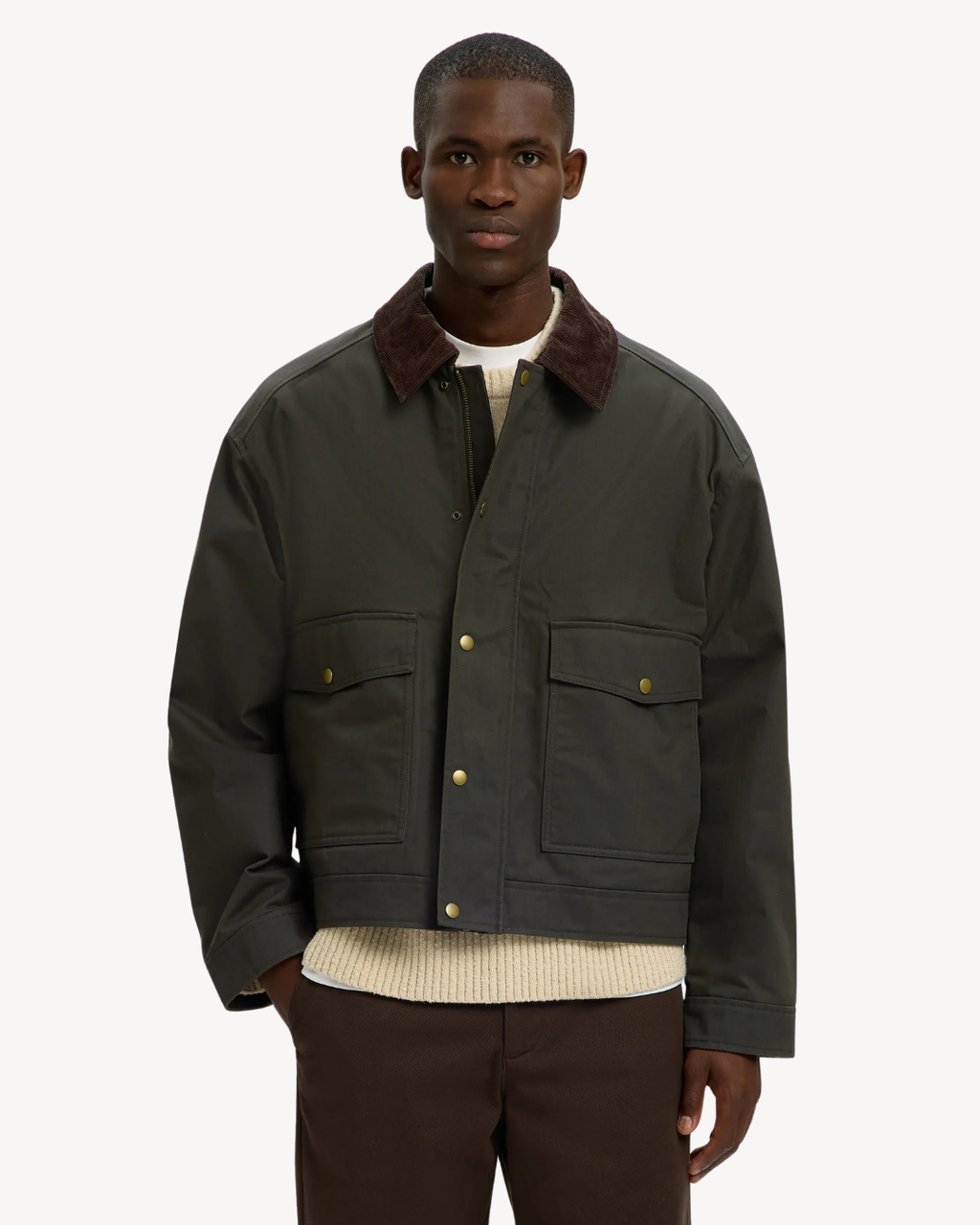 Selected Homme - Slhmontana Waxed Cotton Jacket - Peat