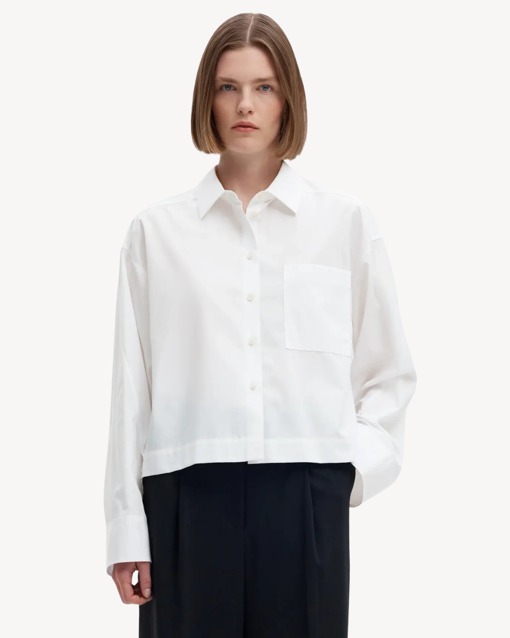 Selected Femme - Slwdannie LS Cropped Boxy Shirt Noos - Bianco