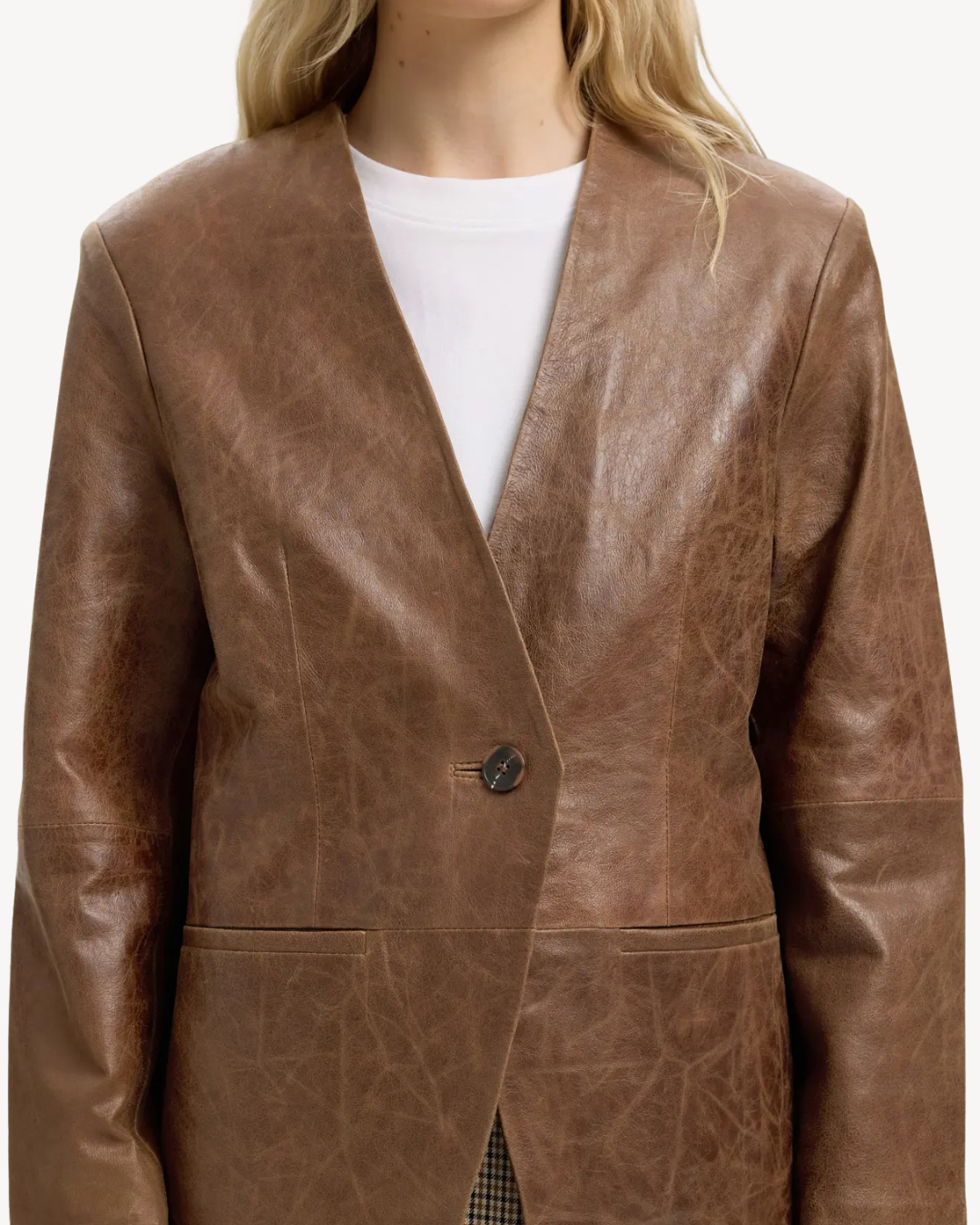 Selected Femme - Slwjil Leather Blazer - Delicioso