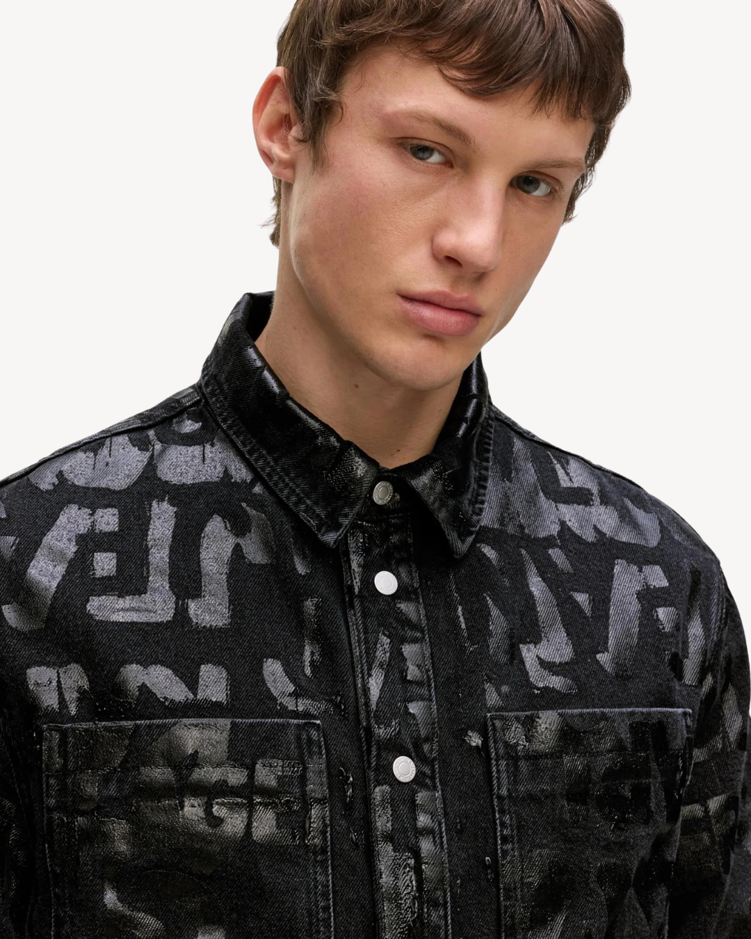 Karl Lagerfeld Jeans - Klj Aop Denim Overshirt - Washed Black