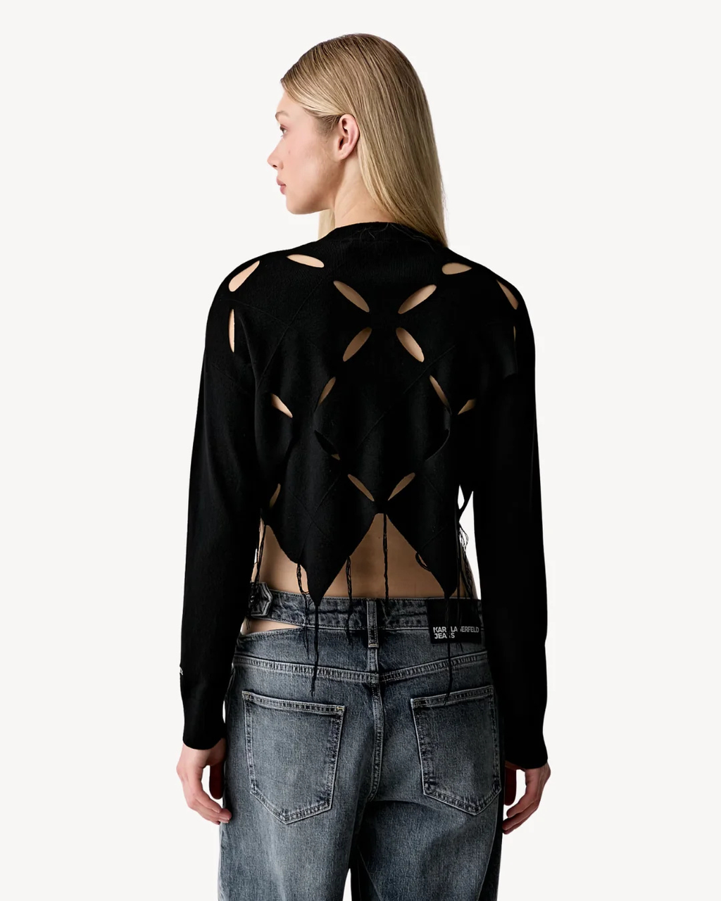 Karl Lagerfeld Jeans - Klj Knitted Argyle Top - Nero