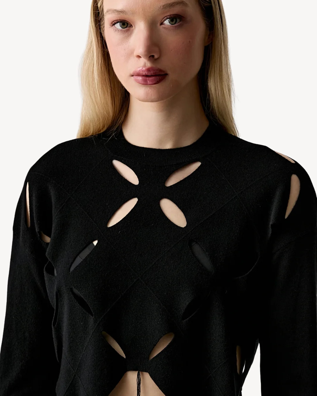 Karl Lagerfeld Jeans - Klj Knitted Argyle Top - Nero
