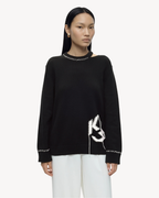 Karl Lagerfeld Jeans - Klj Destructed Logo Knit - Nero
