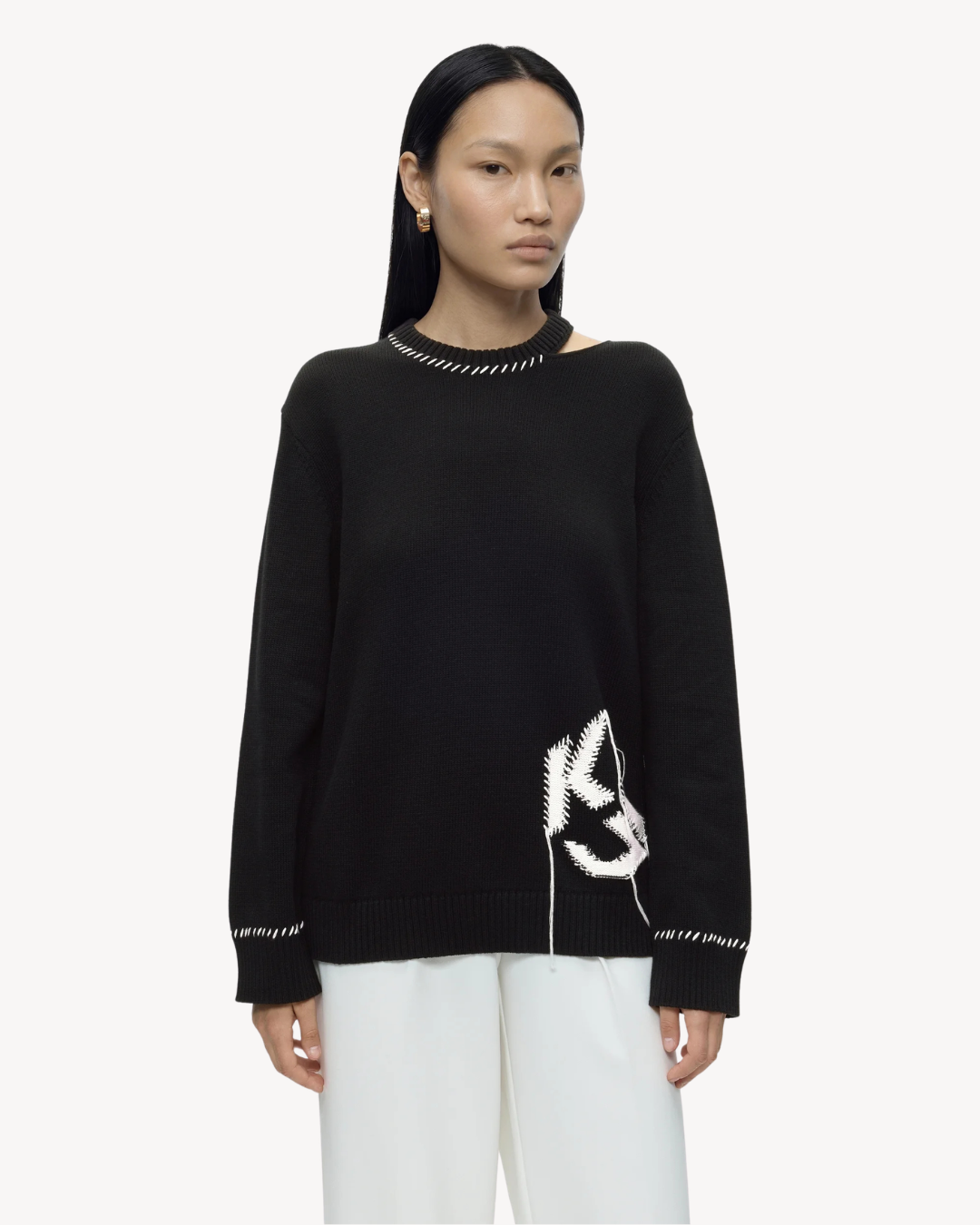 Karl Lagerfeld Jeans - Klj Destructed Logo Knit - Nero