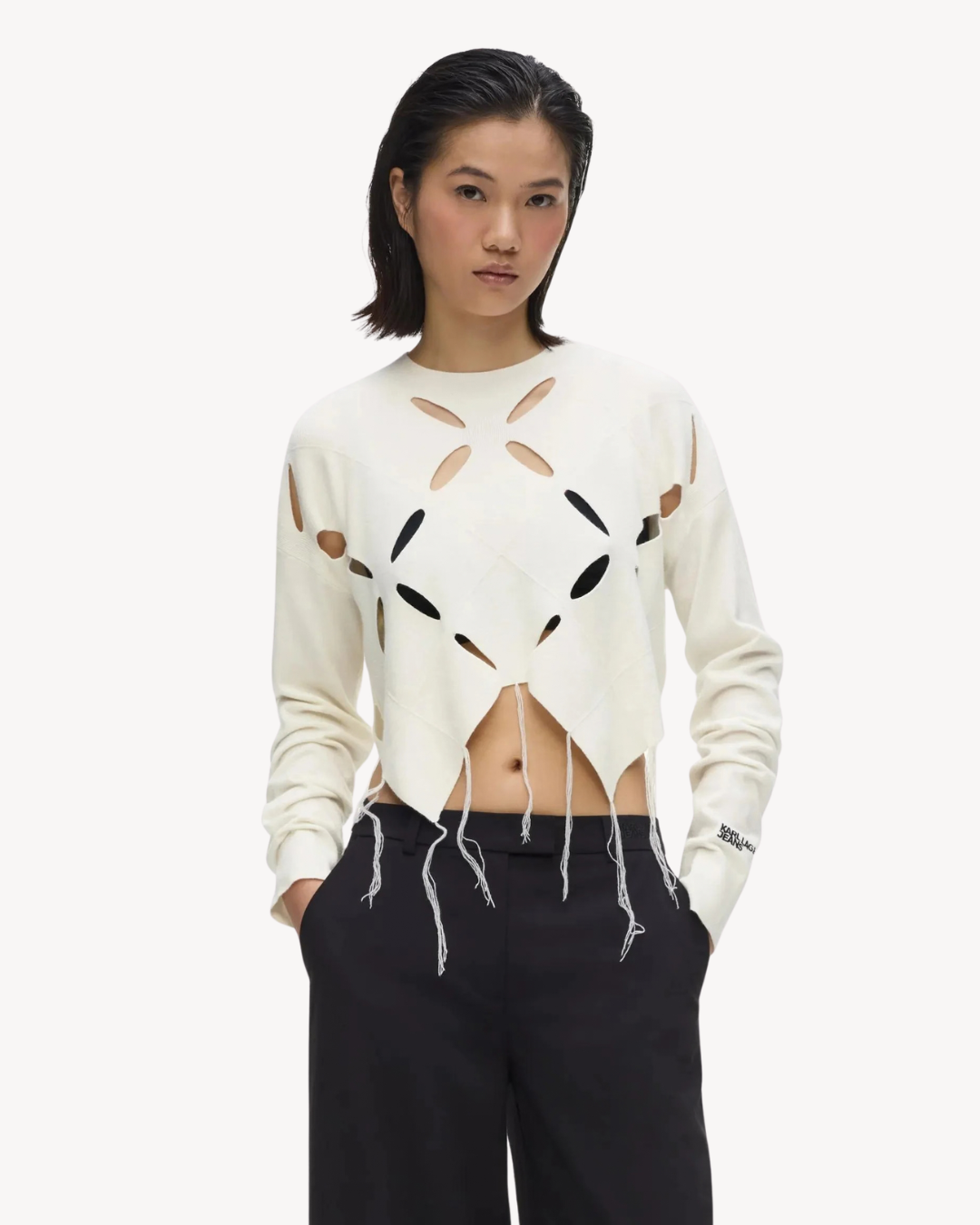 Karl Lagerfeld Jeans - Klj Knitted Argyle Top - Egret