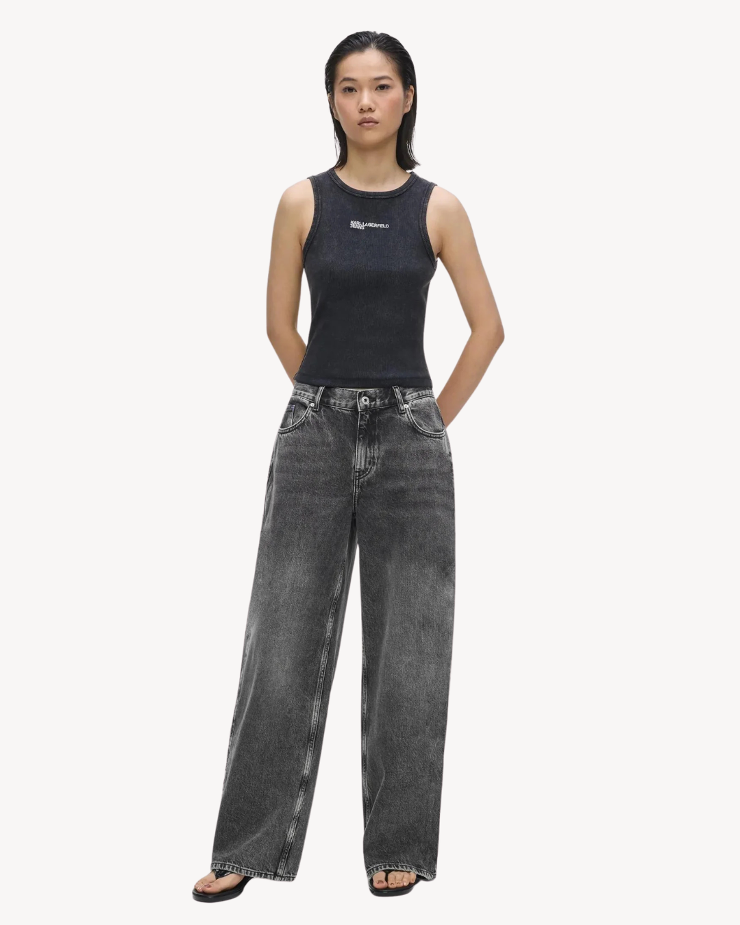 Karl Lagerfeld Jeans - Klj LR Wide Leg Denim - Acid Dark Grey