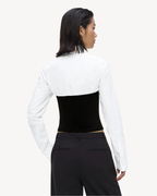 Karl Lagerfeld Jeans - Klj Mixed Poplin Blouse - Bianco e Nero