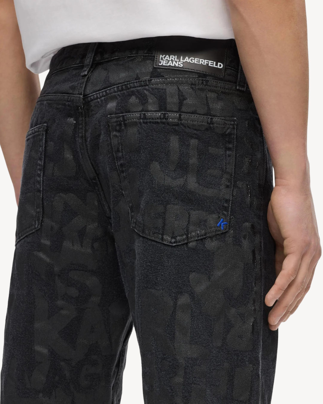 Karl Lagerfeld Jeans - Klj Straight Aop Denim - Washed Black