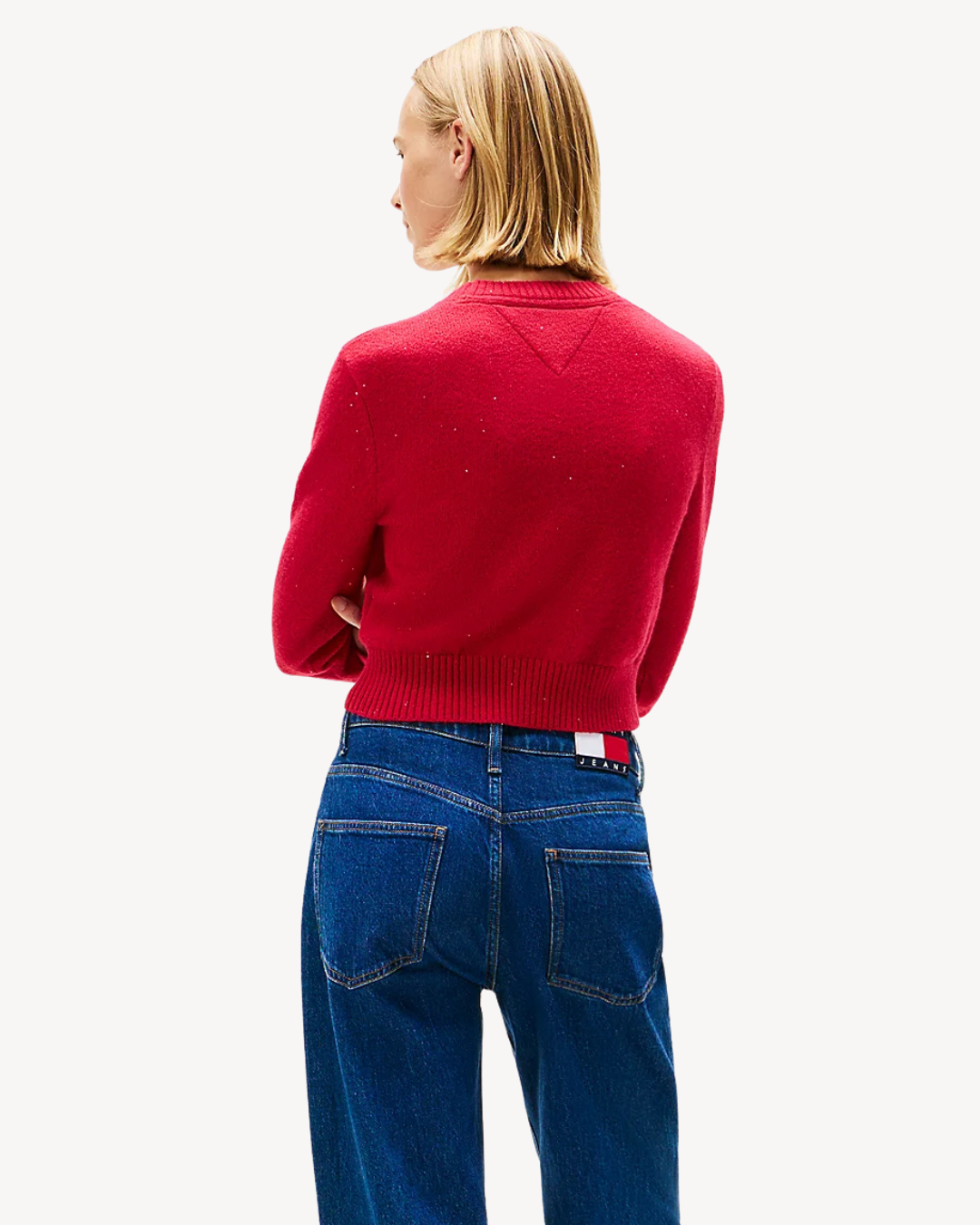 Tommy Jeans - Sparkle Flag Sweater - Rosso