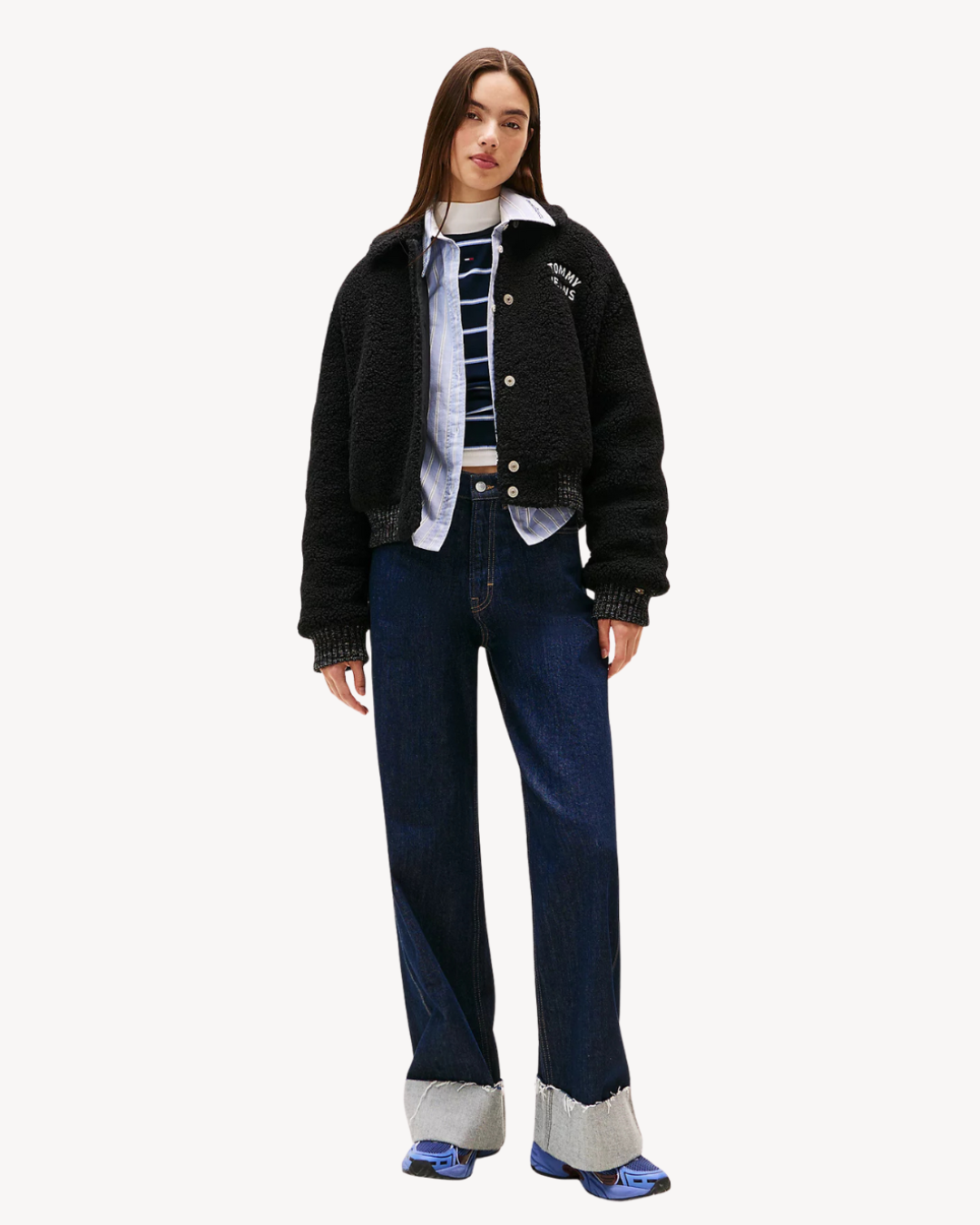 Tommy Jeans - Tjw Teddy Varsity Bomber - Nero