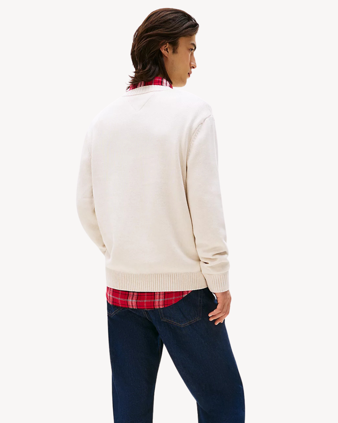 Tommy Jeans - Regular Melange Flag Sweater - Bianco