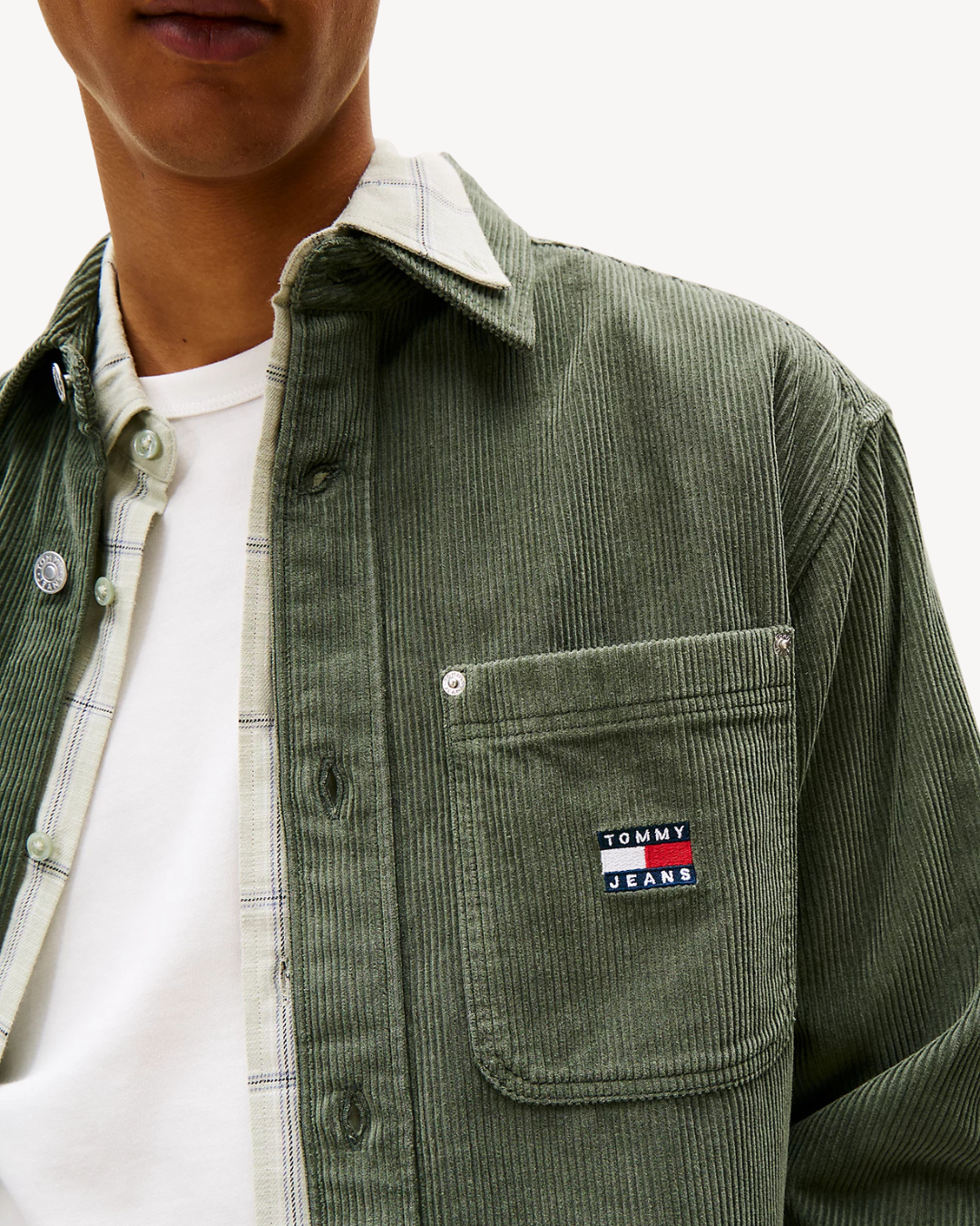 Tommy Jeans - Relaxed Washed Cord Shirt - Verde