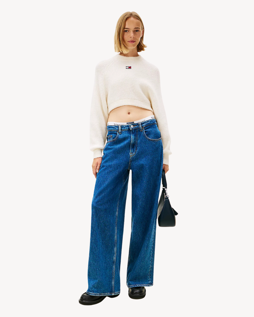 Tommy Jeans - Crop Badge Sweater - Bianco