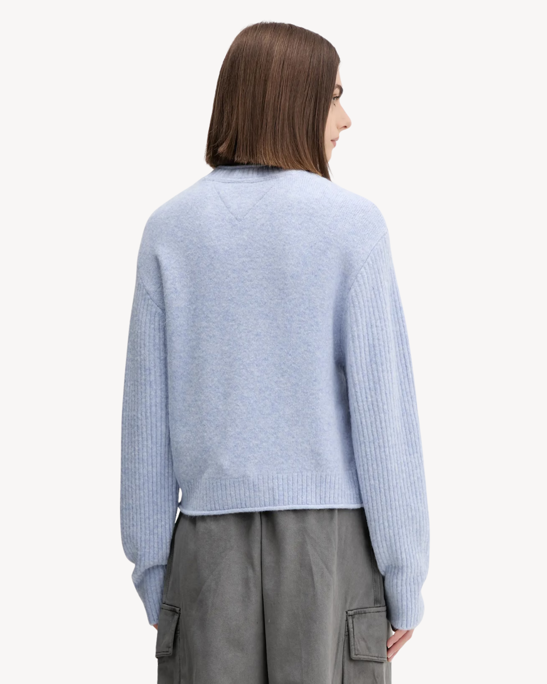 Tommy Jeans - Melange Flag Sweater - Celeste