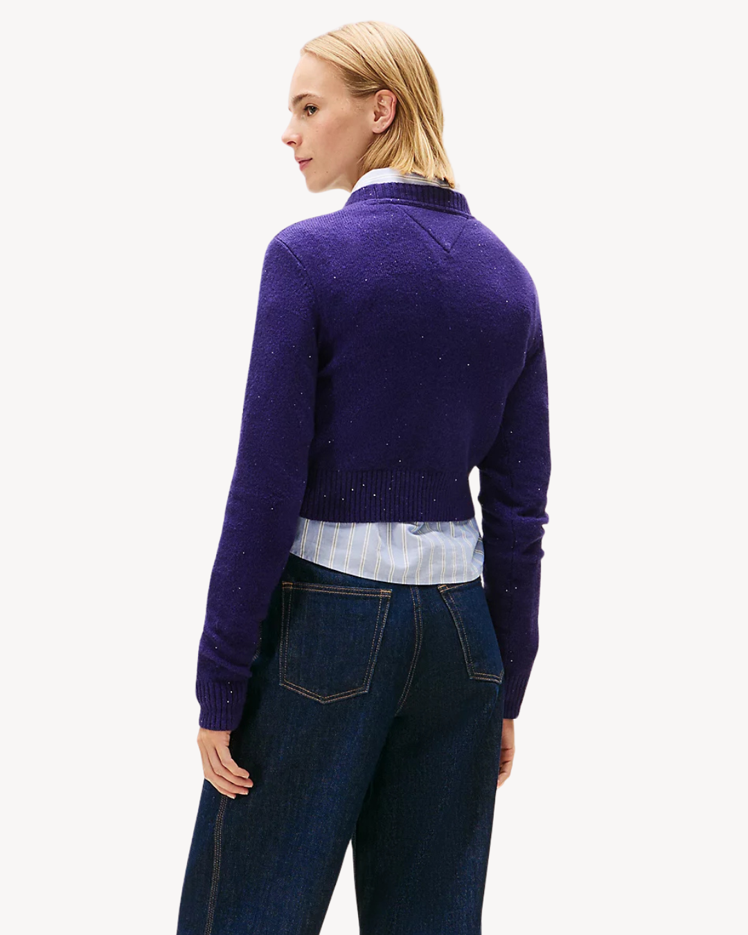 Tommy Jeans - Sparkle Flag Sweater - Viola