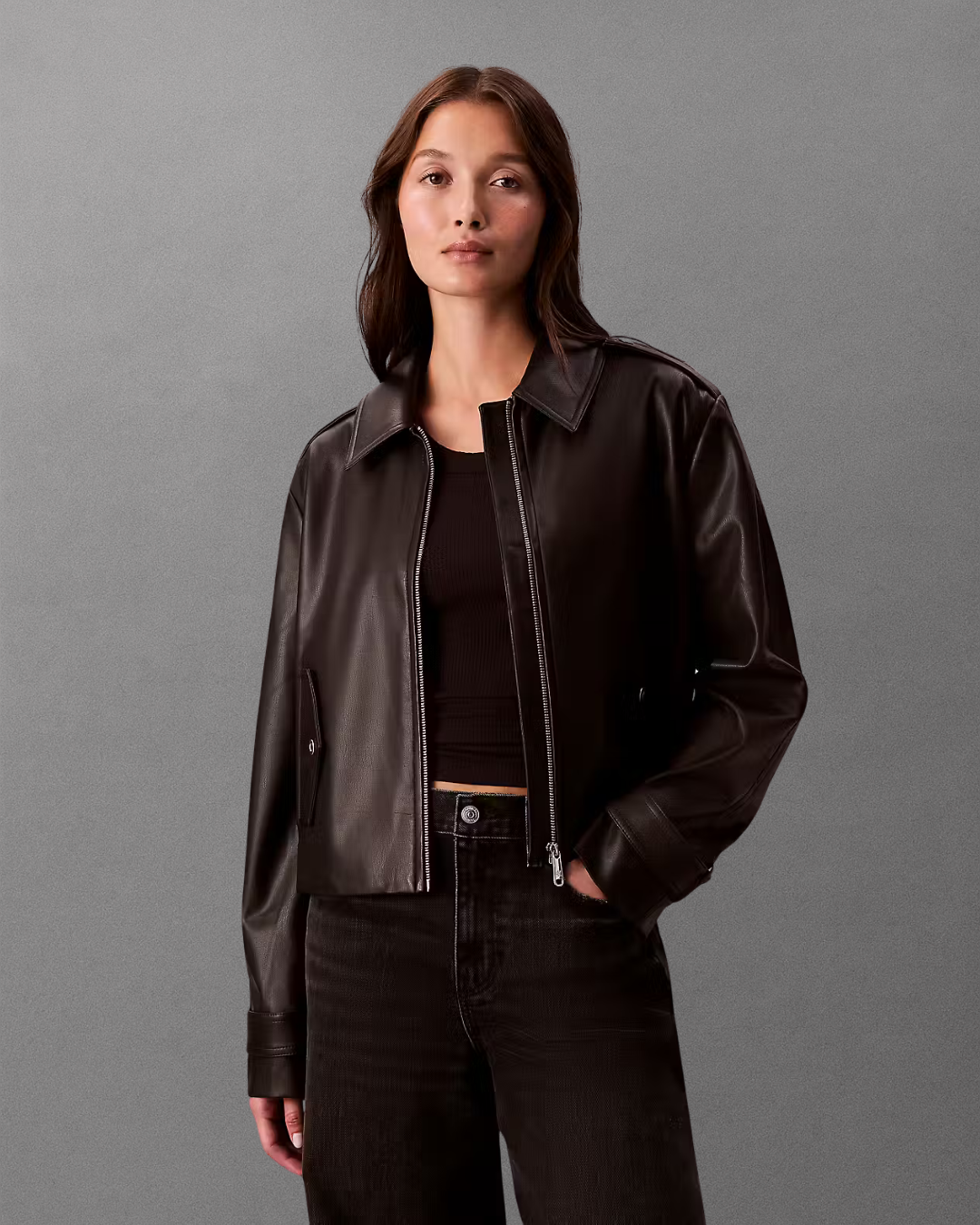 Cavin Klein Jeans - Leather Moto Jacket - Nero