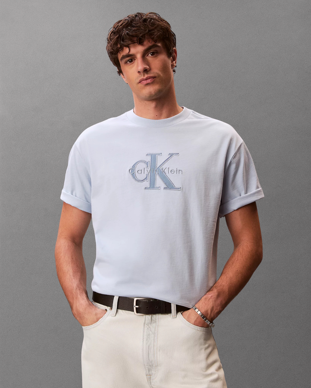 Calvin Klein Jeans - SS 16S Elevated Monologo Tee - Celeste