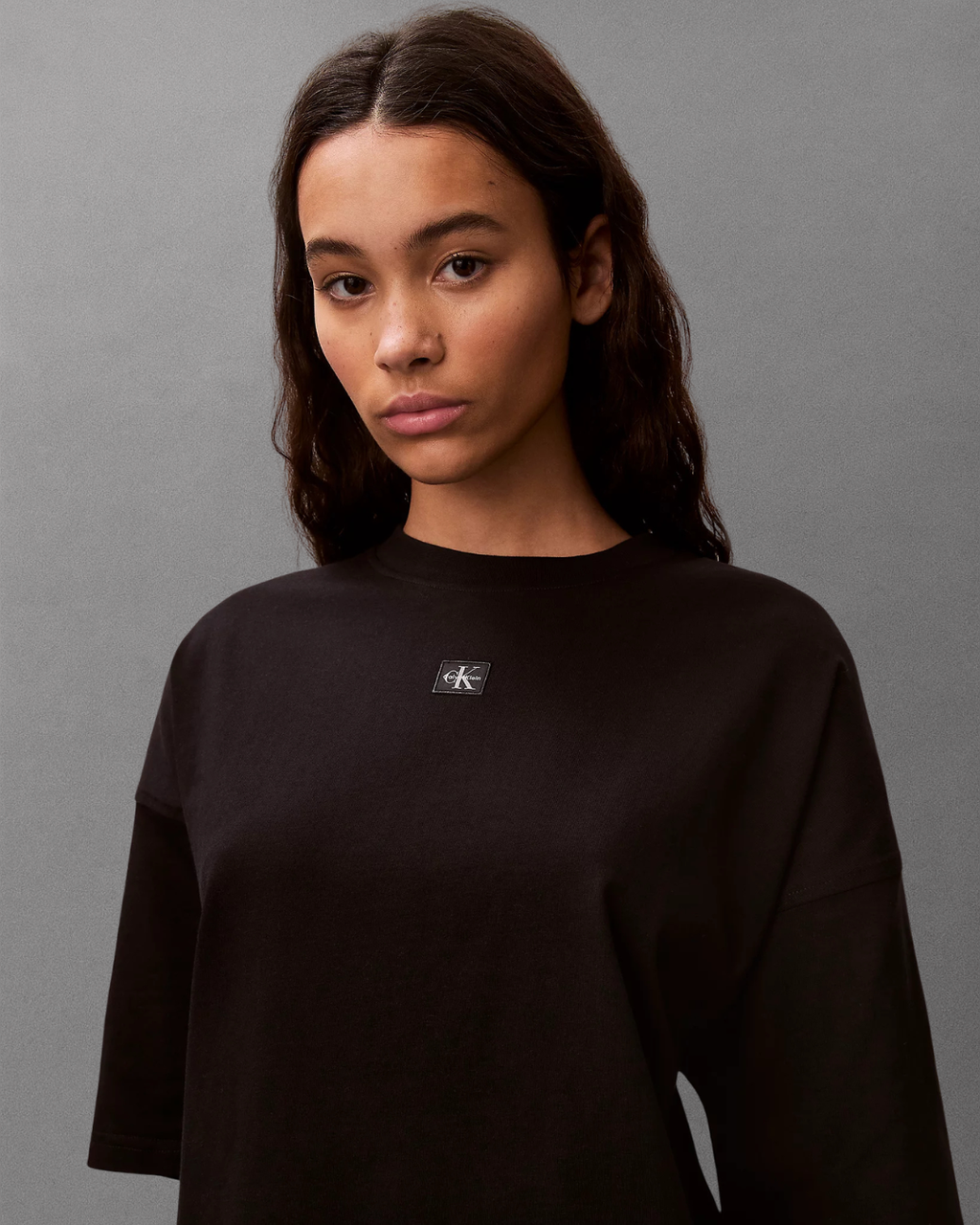 Calvin Klein Jeans - SS Woven Label Oversized Tee Dress - Nero